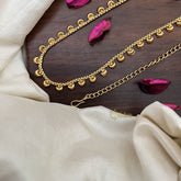 Vriksham Gold Look Alike Half Moon With Coin Ball Thin Hipchain-G20082